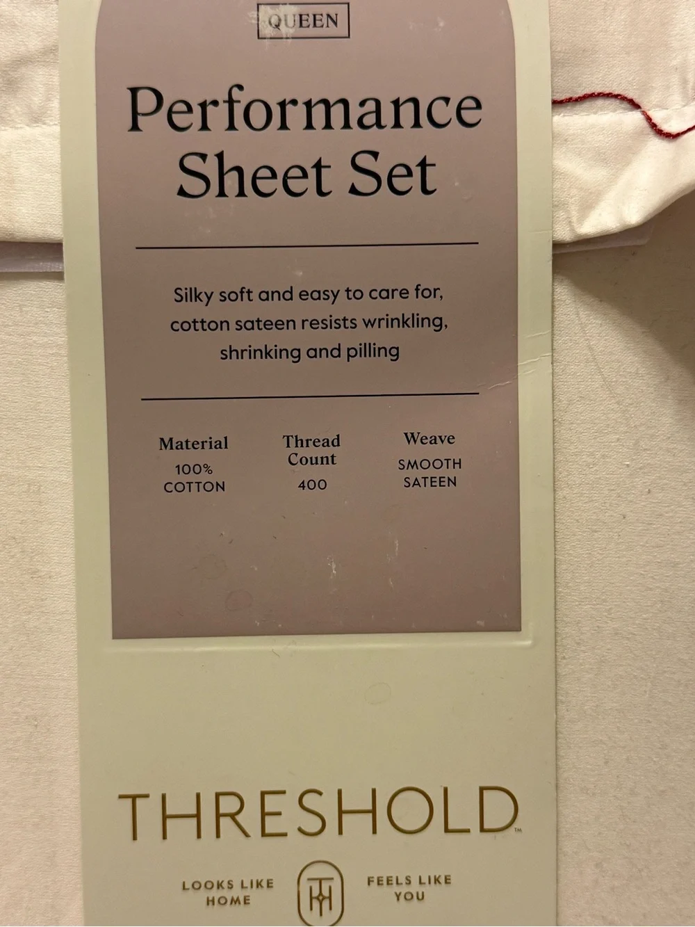 Threshold Performance Sheet Set Queen Love 400 Thread Count 100% Cotton New
